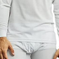 Conjunto térmico leve feminino GBH de 2 peças, parte superior e inferior térmicas, branco, tamanho M