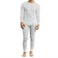 Conjunto térmico leve feminino GBH de 2 peças, parte superior e inferior térmicas, branco, tamanho M