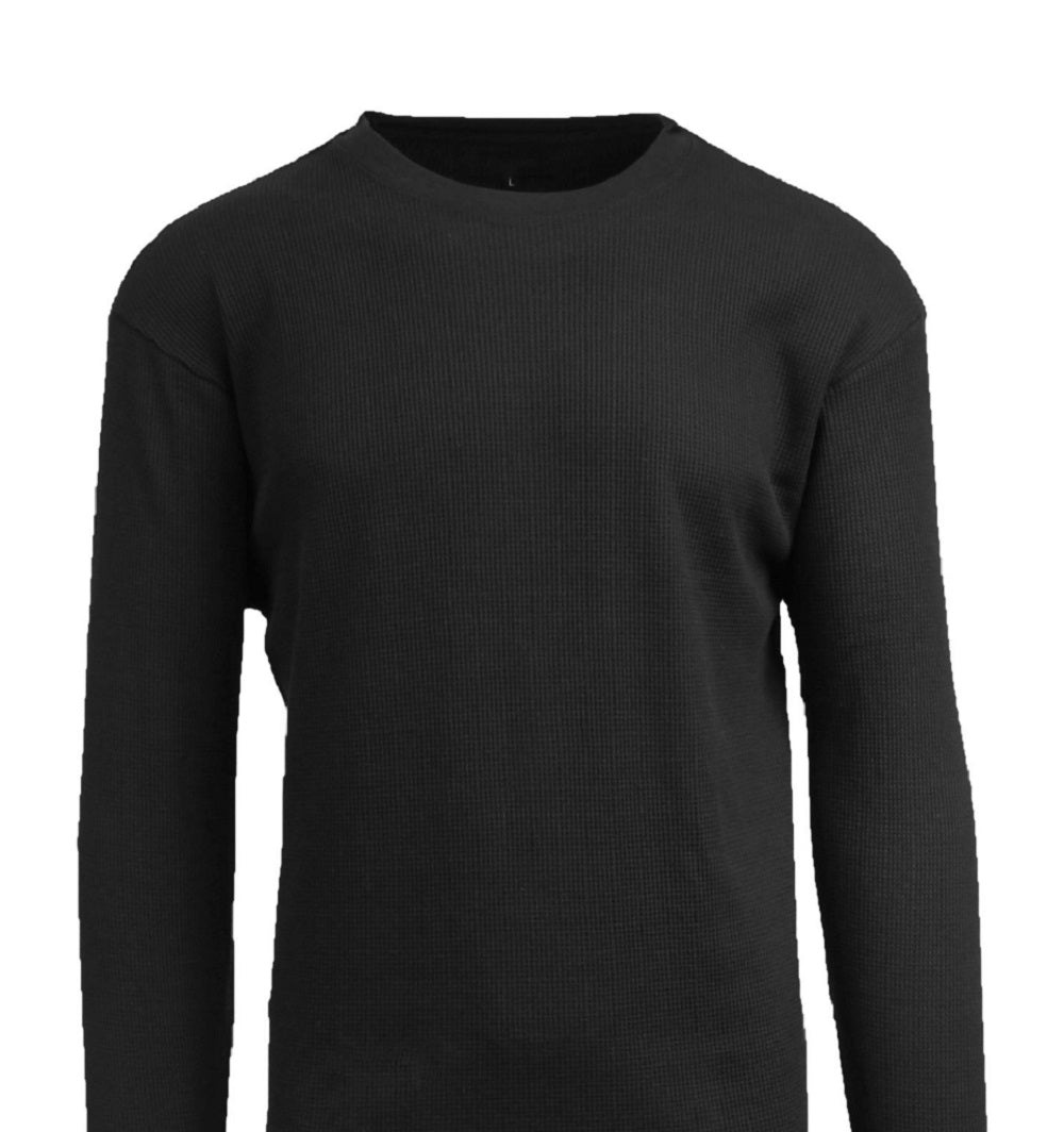 Camisa térmica masculina Galaxy By Harvic em malha waffle, preta, tamanho extragrande