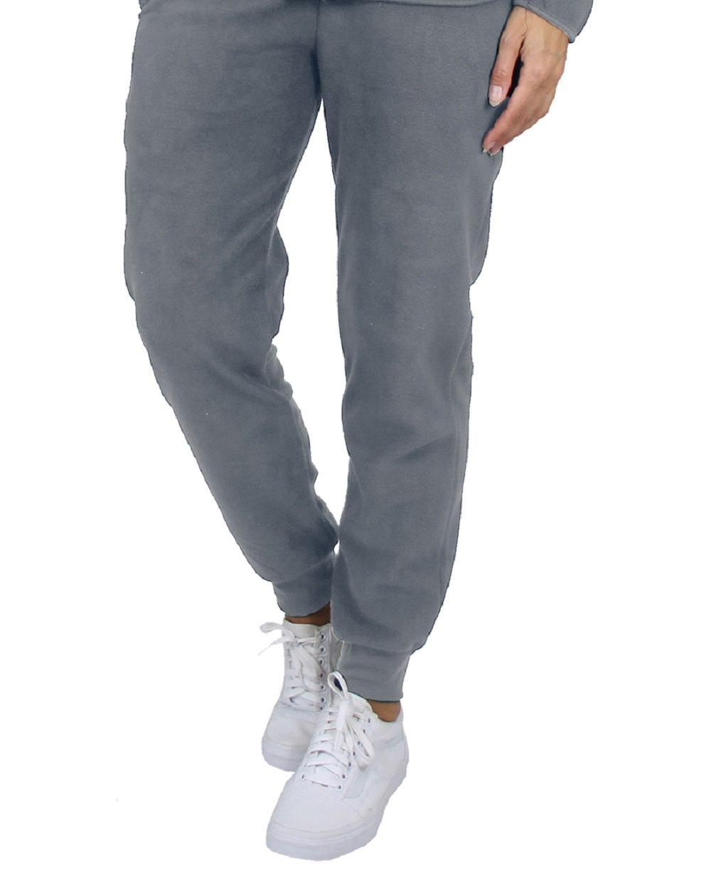 Galaxy by Harvic Conjunto de 2 peças de suéter de lã polar e calça de moletom feminina cinza tamanho extragrande