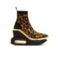 Balmain - Women's Leopard B-bold Wedge High-top Sneakers