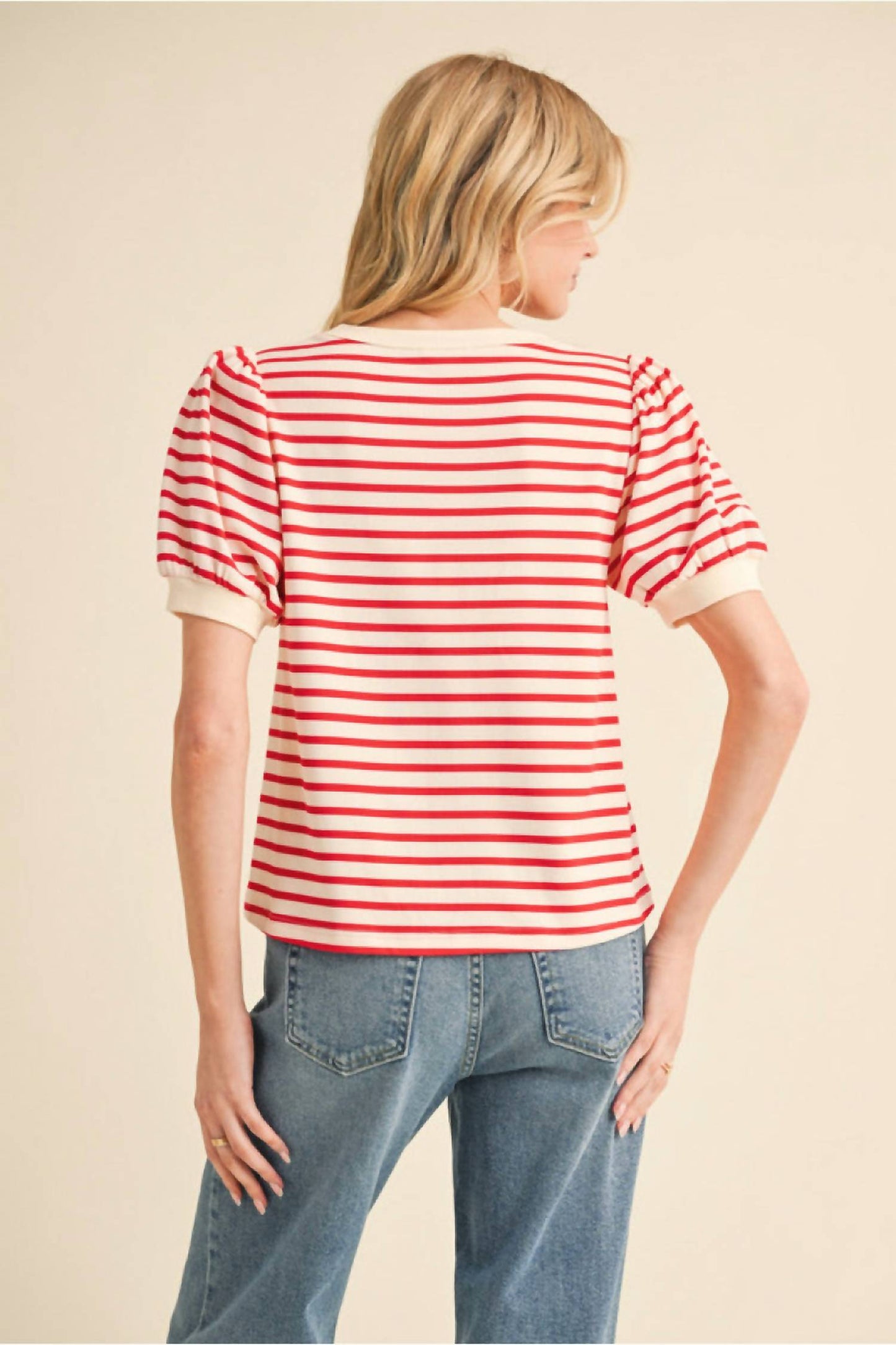 Jodifl - Alex Striped Balloon Sleeve Top
