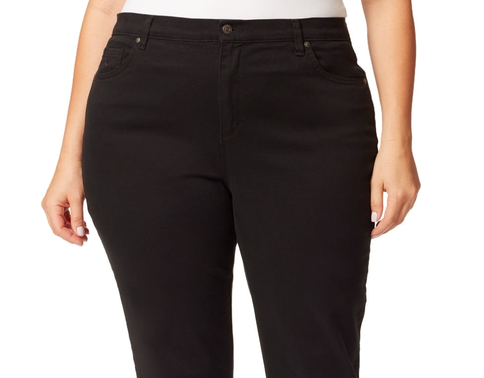 Calça jeans feminina Amanda Gloria Vanderbilt, preta, tamanho 22W