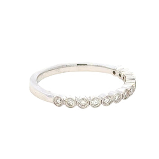 Aamiaa - Anel com diamante natural de 0,30 quilates, redondo, brilhante e baguete - Tamanho 6,5