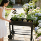 Mobile Metal Raised Garden Bed Cart with Legs