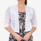 NY Collection Feminino Manga Cotovelo Aberta Frente Shrug Branco Tamanho X-G