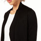 Calvin Klein Cardigan Cropped Feminino Manga Longa Preto Tamanho Grande