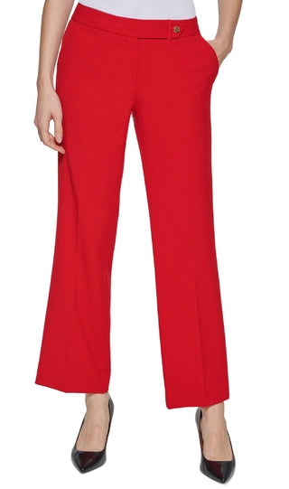 Calça Calvin Klein Feminina Tab Waist Vermelha Tamanho 14 Petite