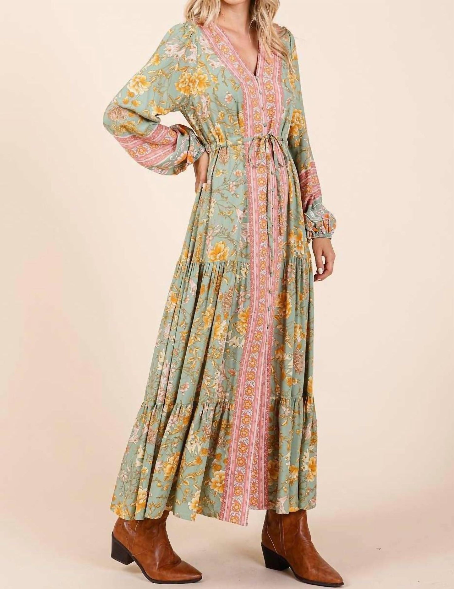 Mittoshop - Boho Floral Maxi Dress