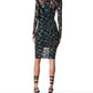 Alice + Olivia - Delora Turtleneck Long Sleeve Midi Dress