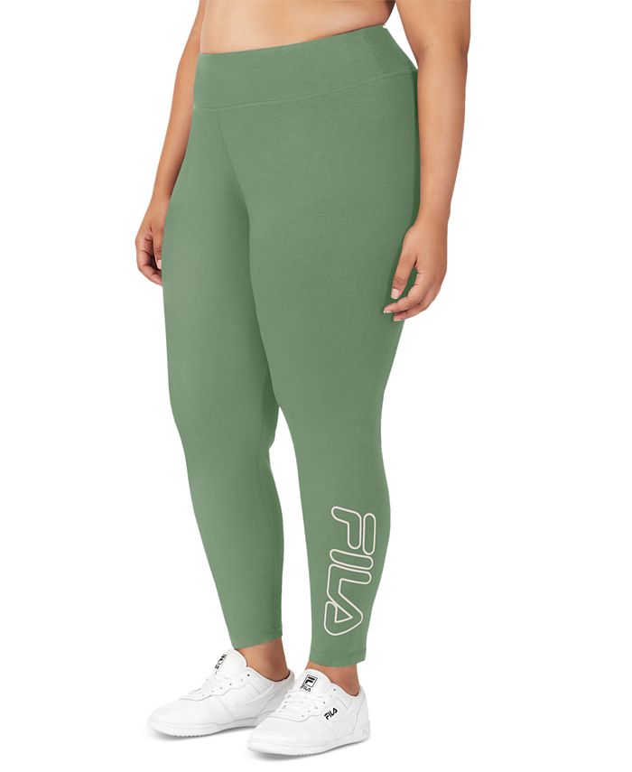 Legging Fila Strut Mid Rise Logo 7/8 Feminina Verde