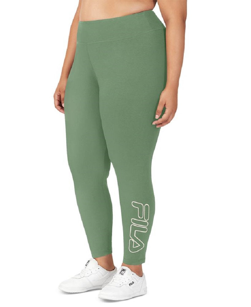 Legging Fila Strut Mid Rise Logo 7/8 Feminina Verde
