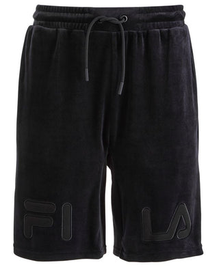 Fila Men's Arc Classic Fit Stretch Velour Logo Shorts Black Size Large