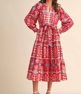 &Merci - Women's Contrast Binding Midi Dress