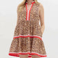 Entro - Vera Animal Print Trim Sleeveless Mini Dress