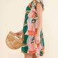 And The Why - Printed Double Ruffle Sleeve Dress