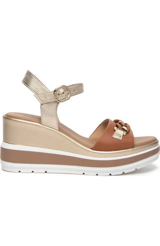 Nerogiardini - Plataforma com tiras de corrente e salto alto feminino