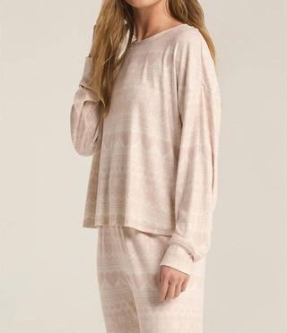 Z Supply - Blusa de manga comprida Fairisle Heart