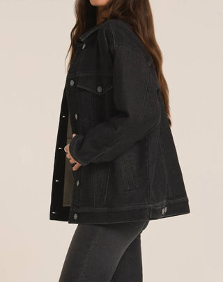 Z Supply - Jaqueta jeans Miles com botões frontais