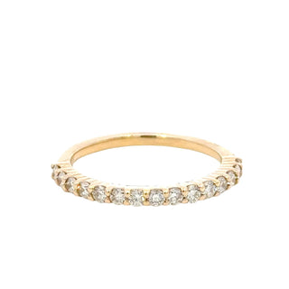 Aamiaa - Anel de diamante natural de 0,52 quilates com meia eternidade - Tamanho 6,5