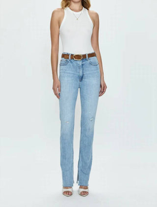 Pistola - Colleen Tower Calça Jeans Moderna Slim Raw High Rise com Bainha Dividida