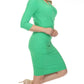Joseph Ribkoff - Faux Wrap Ruched Bodycon Dress