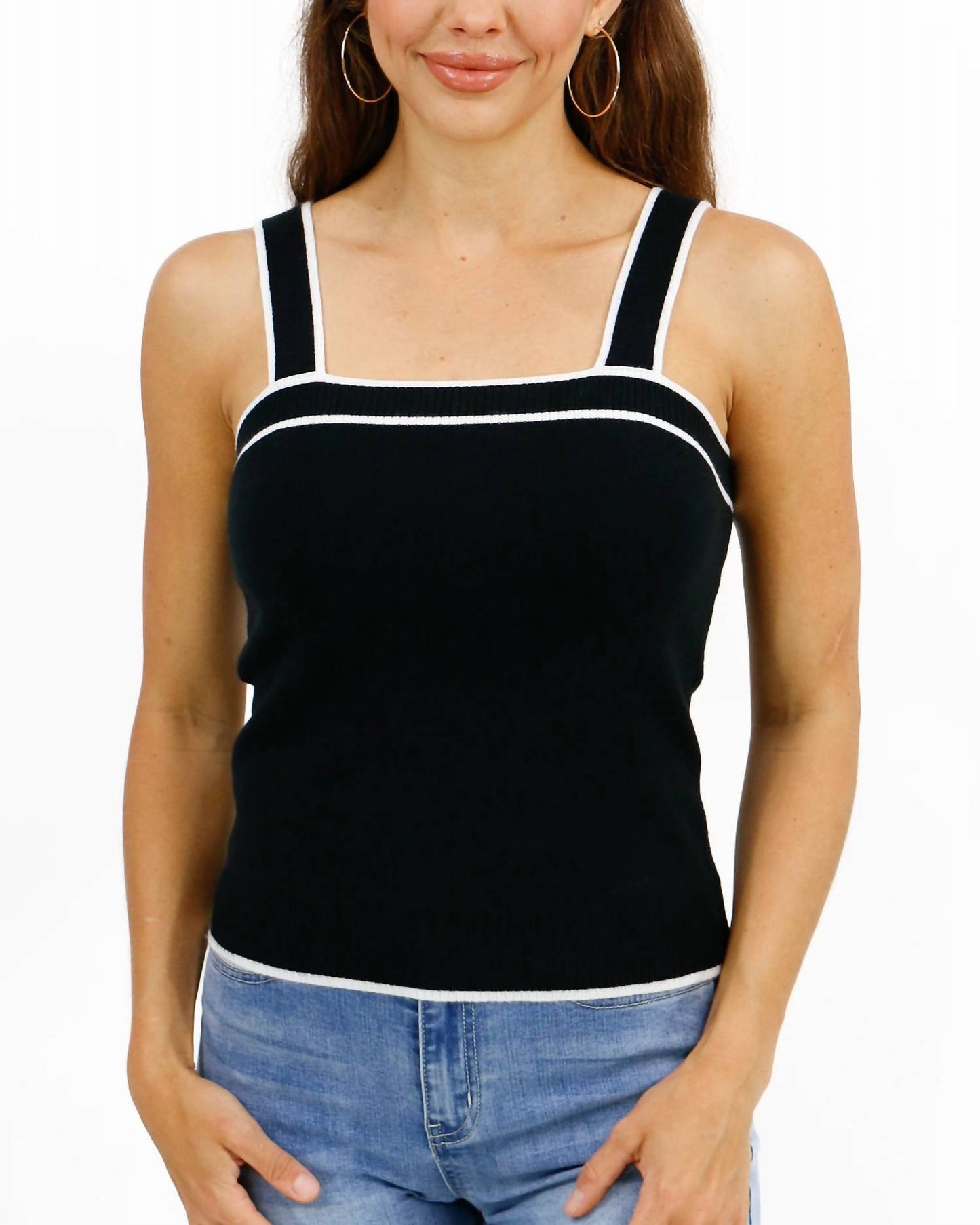 Grace And Lace - Border Stripe Knit Tank