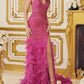 Nox Anabel - Fitted Feather Maxi Prom Dress