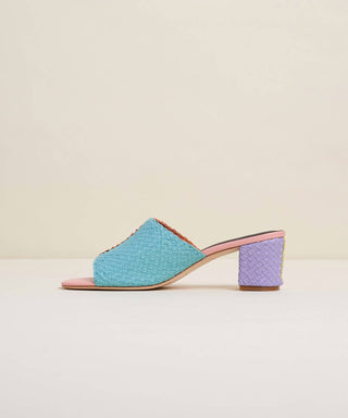 Charlotte Stone - Women's Lenu Woven Block Heel Mule Sandal