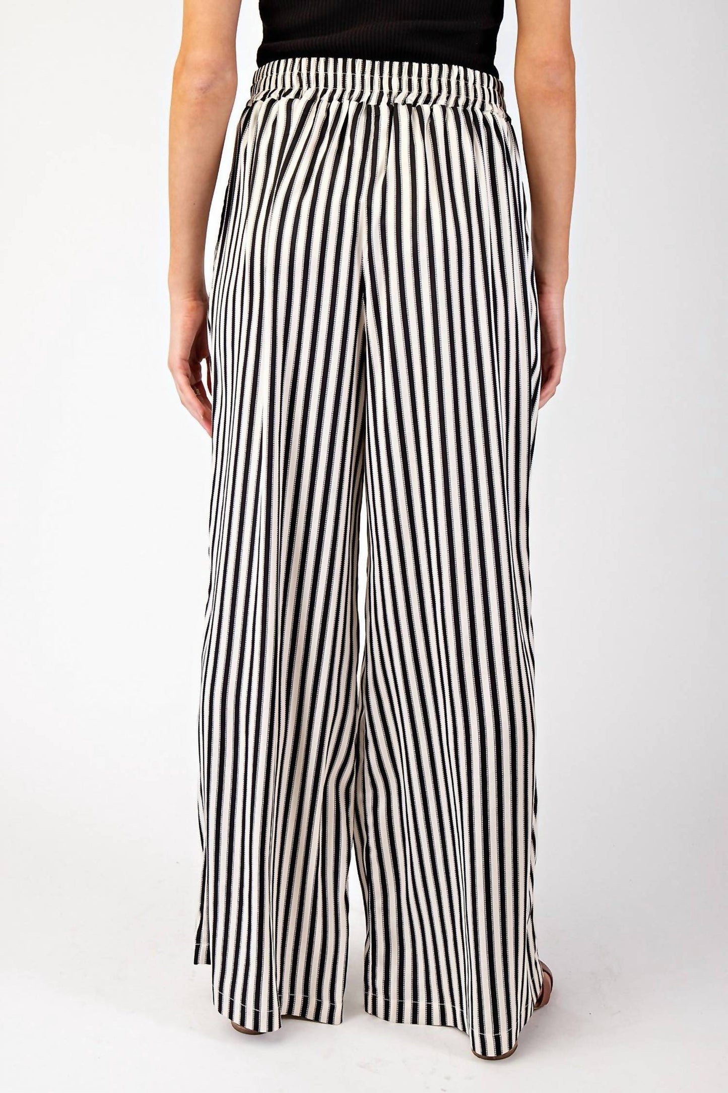 Ee:Some - Striped Wide Leg Pants