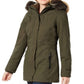 Casaco Parka Feminino Free Country com Capuz de Pele Sintética Verde Tamanho Médio