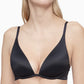 Sutiã Calvin Klein Liquid Touch com decote profundo levemente forrado, preto, tamanho 32