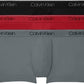 Pacote com 3 cuecas Calvin Klein masculinas de microfibra elástica de cintura baixa, pretas, tamanho médio