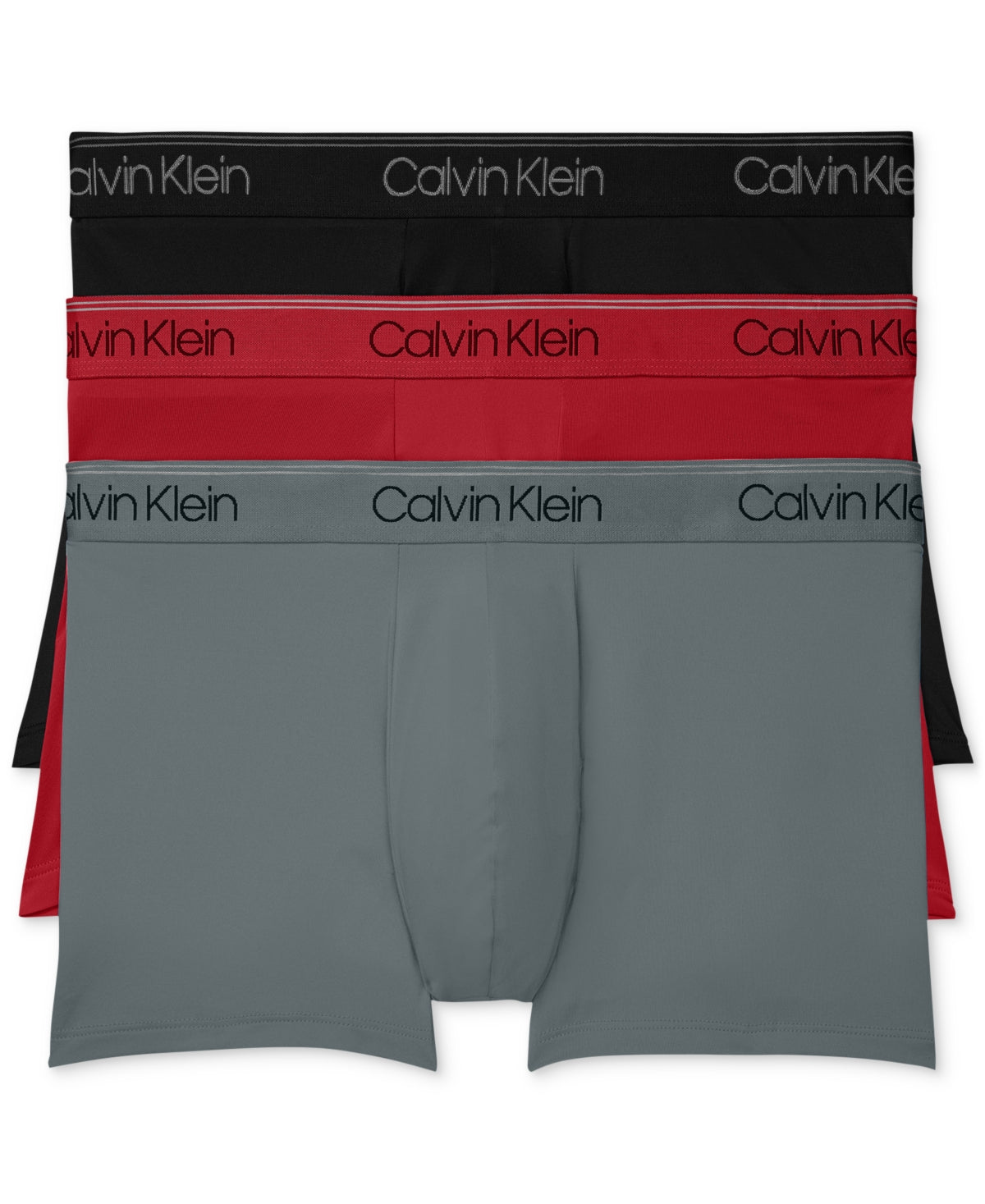 Pacote com 3 cuecas Calvin Klein masculinas de microfibra elástica de cintura baixa, pretas, tamanho extragrande