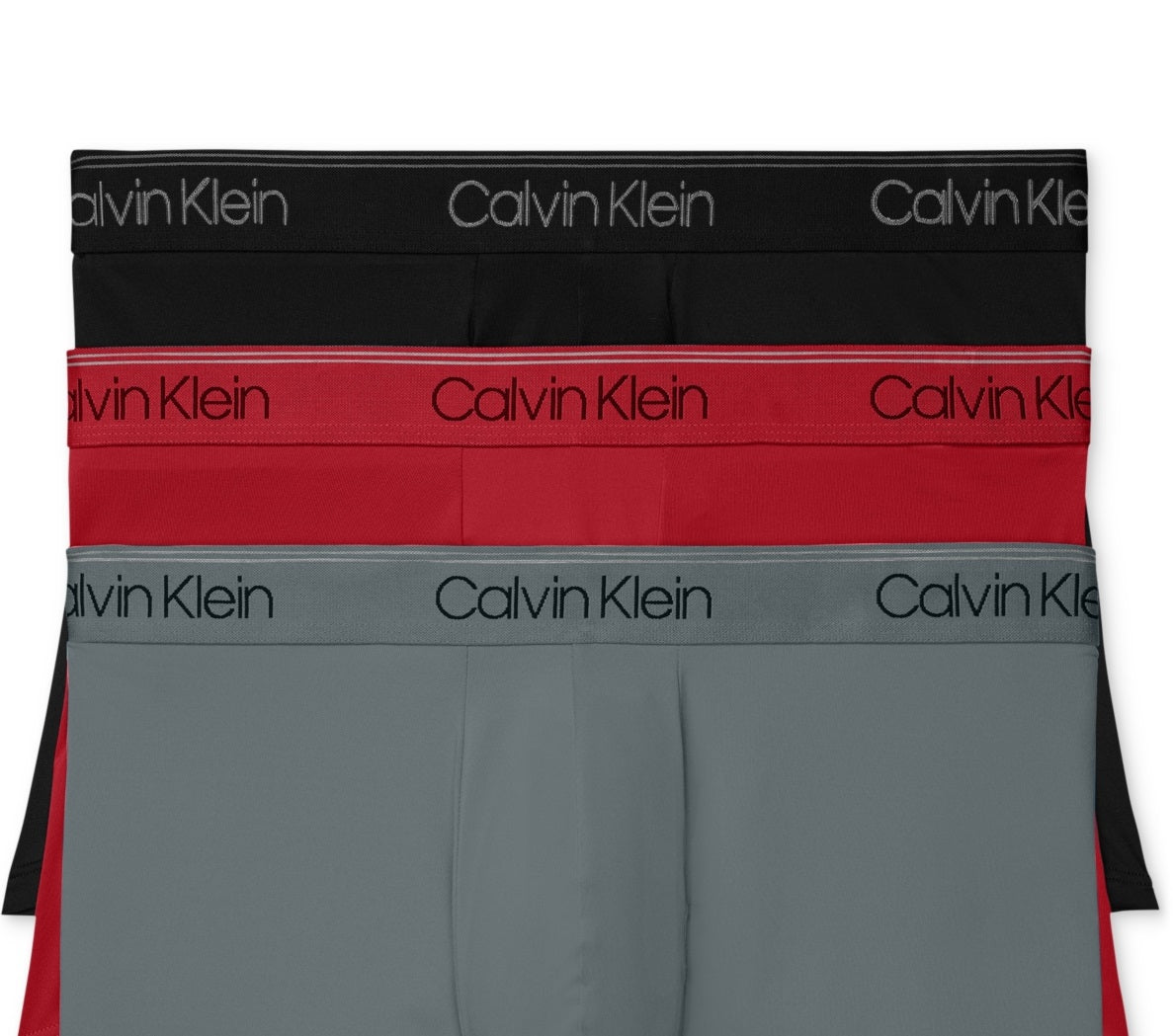 Pacote com 3 cuecas Calvin Klein masculinas de microfibra elástica de cintura baixa, pretas, tamanho extragrande