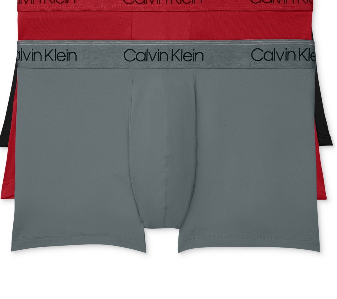Pacote com 3 cuecas Calvin Klein masculinas de microfibra elástica de cintura baixa, pretas, tamanho extragrande
