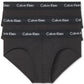 Pacote com 3 cuecas masculinas Calvin Klein de algodão elástico, pretas, tamanho extragrande