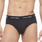 Pacote com 3 cuecas masculinas Calvin Klein de algodão elástico, pretas, tamanho extragrande