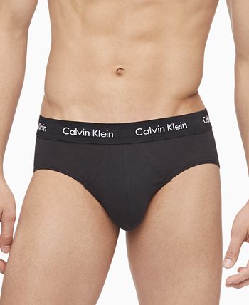 Pacote com 3 cuecas masculinas Calvin Klein de algodão elástico, pretas, tamanho extragrande