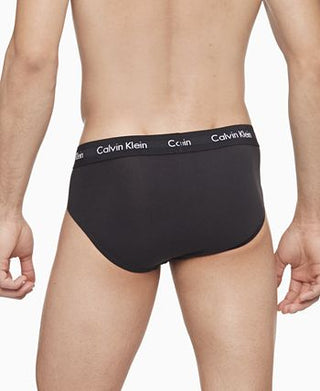 Pacote com 3 cuecas masculinas Calvin Klein de algodão elástico, pretas, tamanho extragrande