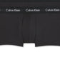 Pacote com 3 cuecas masculinas Calvin Klein de algodão elástico, pretas, tamanho médio