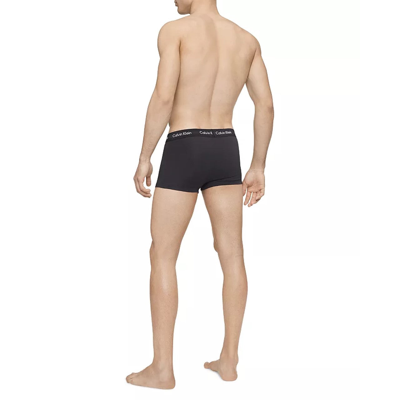 Pacote com 3 cuecas masculinas Calvin Klein de algodão elástico, pretas, tamanho extragrande