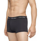 Pacote com 3 cuecas masculinas Calvin Klein de algodão elástico, pretas, tamanho extragrande
