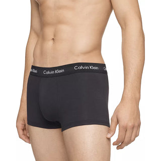 Pacote com 3 cuecas masculinas Calvin Klein de algodão elástico, pretas, tamanho extragrande