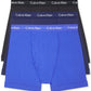 Cuecas boxer masculinas Calvin Klein de algodão elástico, pacote com 3, tamanho grande, azul