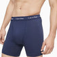 Cuecas boxer masculinas Calvin Klein de algodão elástico, pacote com 3, tamanho grande, azul