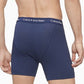 Cuecas boxer masculinas Calvin Klein de algodão elástico, pacote com 3, tamanho grande, azul