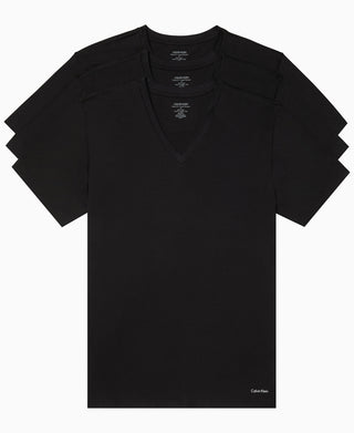 Calvin Klein Masculino Big Cotton Classics Gola V Pacote com 3 Preto Tamanho 3X