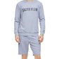 Calvin Klein Masculino Moletom Pijama Camisa de Pijama Azul Tamanho X-G