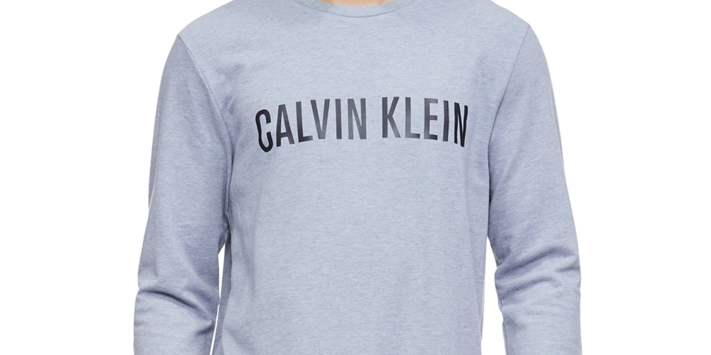 Calvin Klein Masculino Moletom Pijama Camisa de Pijama Azul Tamanho X-G
